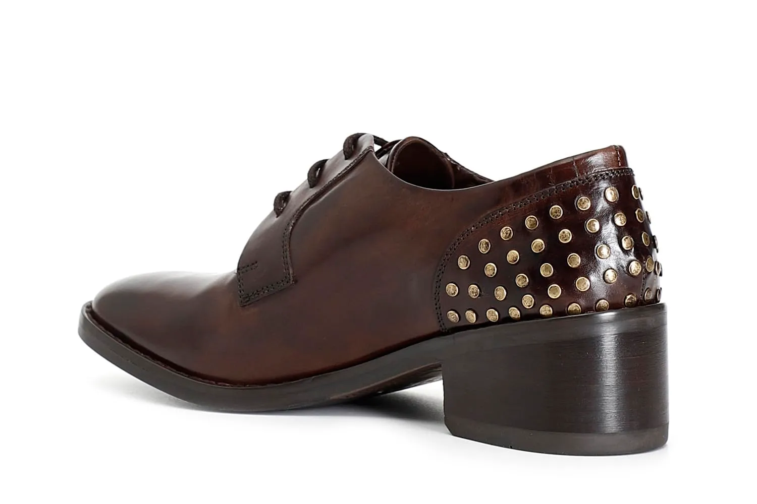 CafèNoir Derby Donna in Pelle Moro con Borchie
