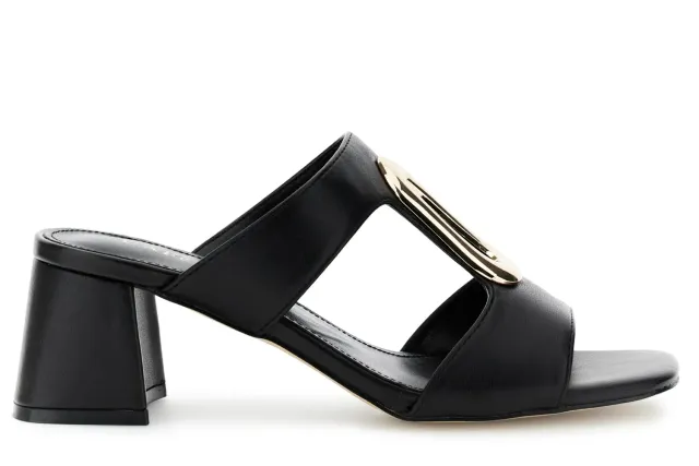CafèNoir Ciabatta Donna Doppia Fascia Metallo Tacco 6 cm