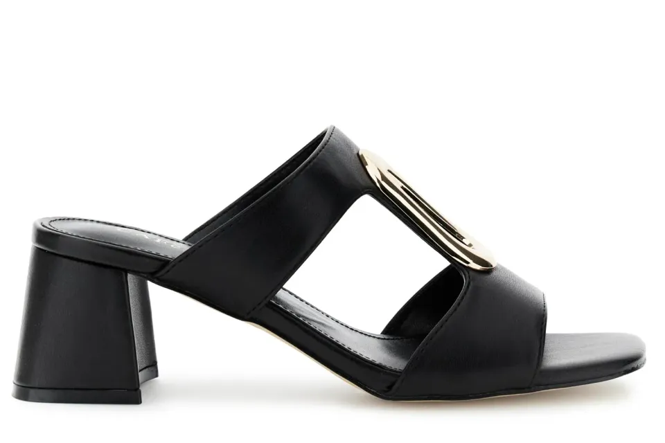 CafèNoir Ciabatta Donna Doppia Fascia Metallo Tacco 6 cm