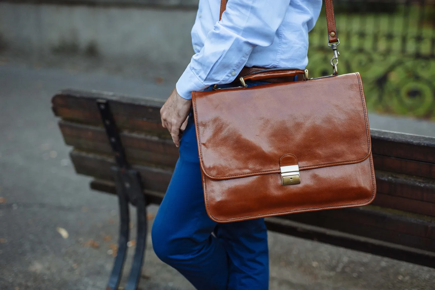 Aigin Milano Cartella in Pelle Marrone Scuro concia vegetale