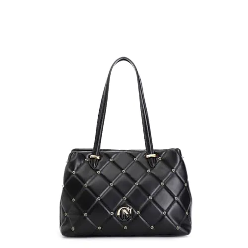 CafèNoir Tote Trapuntata Nera Rombi Rivetti