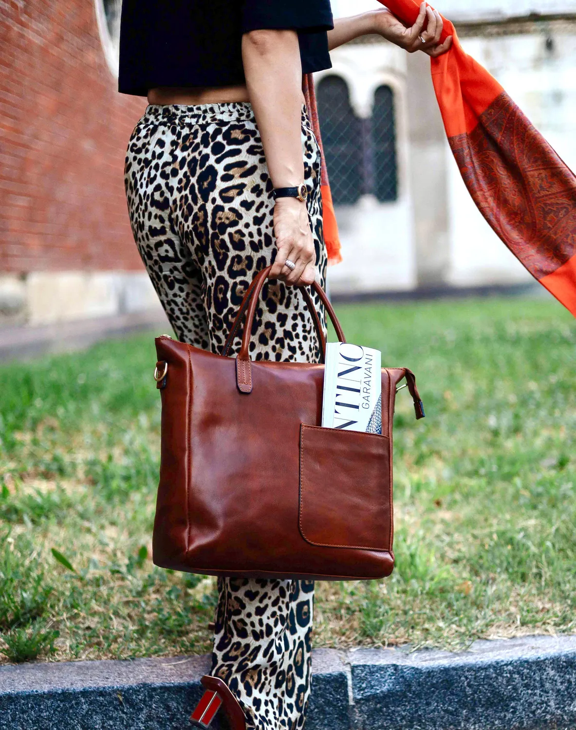 Aigin Milano Tote Bag borsa laptop marrone imbottita