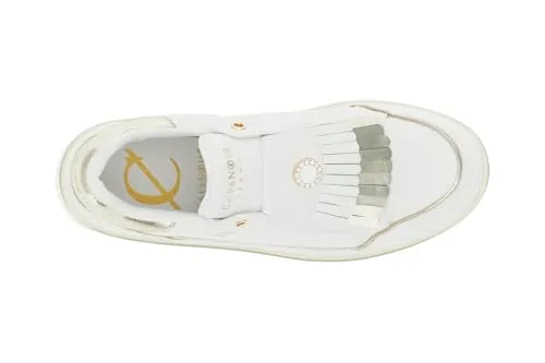 CafèNoir slip-on sneakers donna pelle bianco oro 35