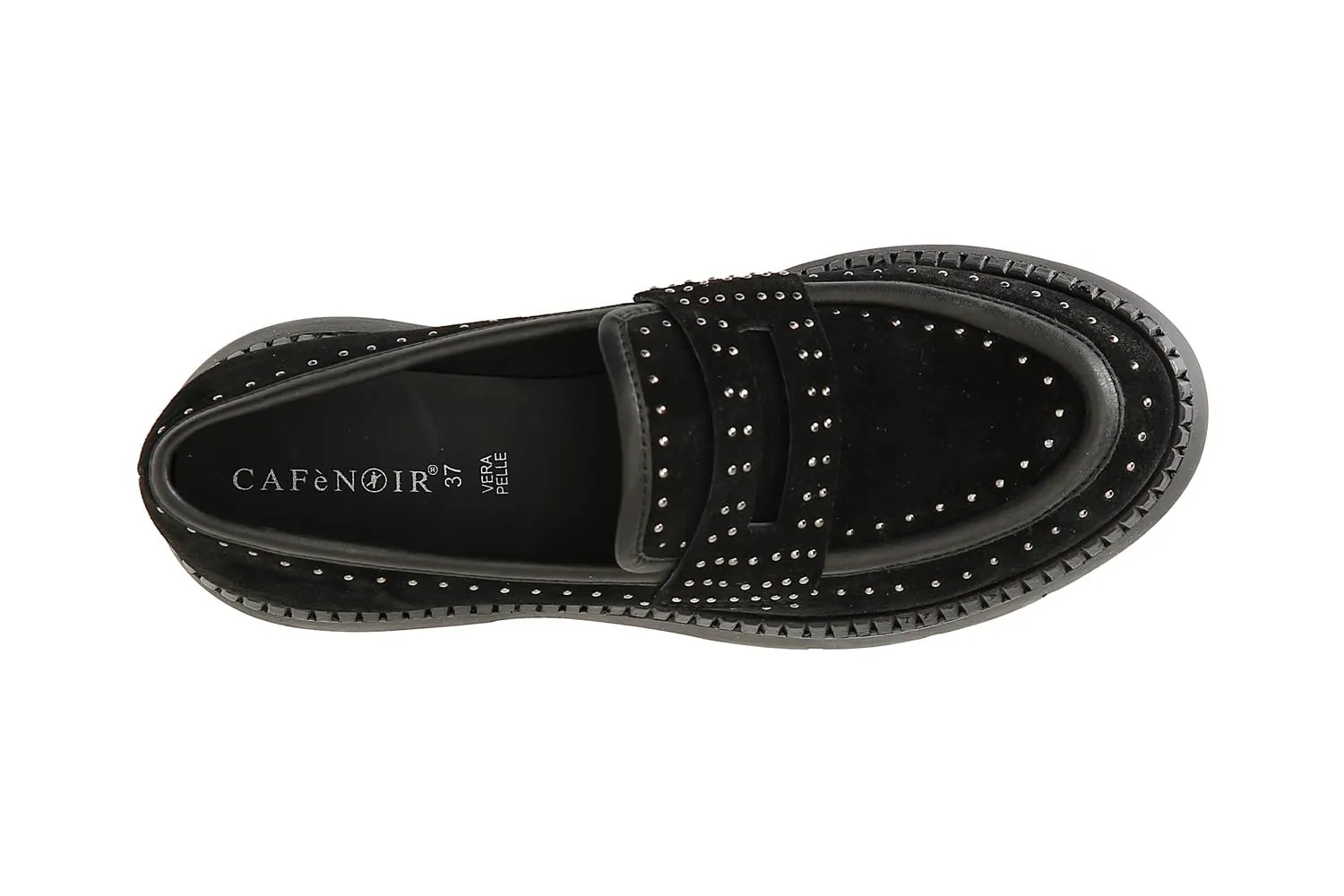 CafèNoir Mocassino Donna Camoscio Nero Microborchie