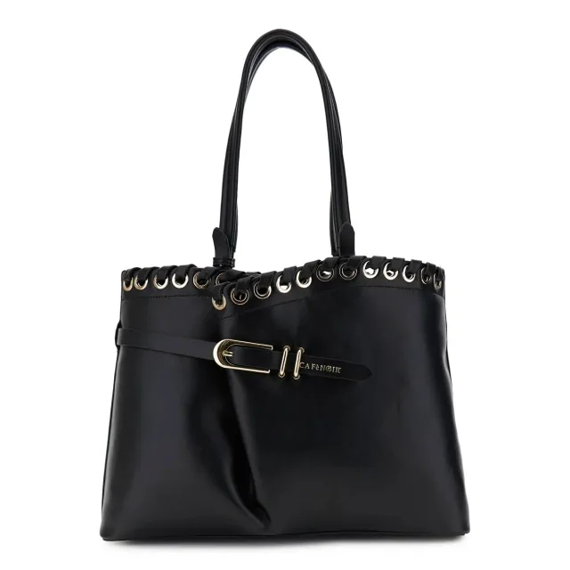 CafèNoir Shopping Bag Donna Nera Fibbia Piega