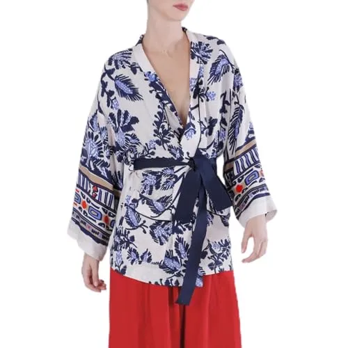 CafèNoir Kimono Stampato kimono donna 38 Fiore Multiblu