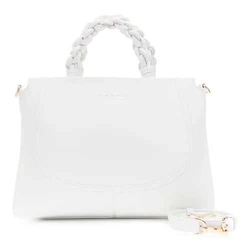 CafèNoir Tote Effetto Pelle Bianca Manico Intrecciato