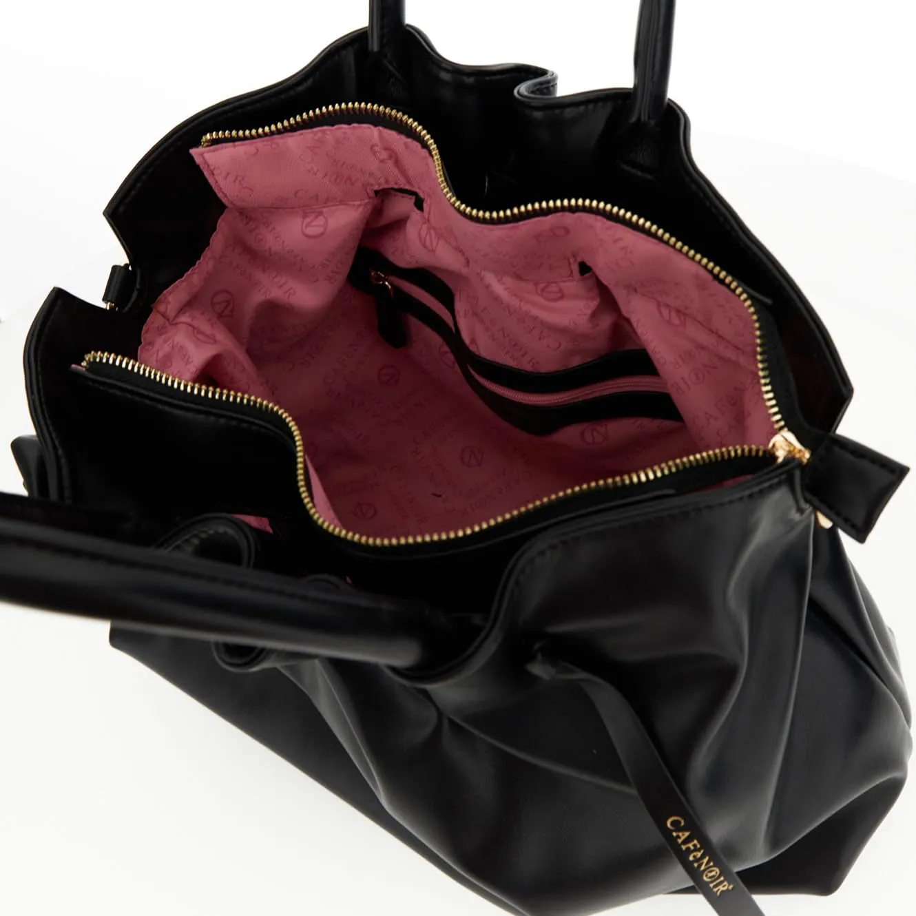 CafèNoir Borsa Grande Morbida Pieghe Nappa Tinta