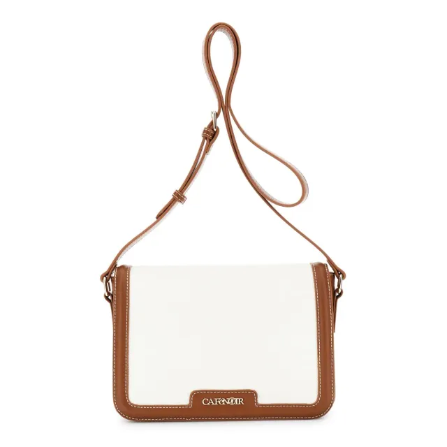 CafèNoir Borsa a tracolla donna canvas cuoio naturale