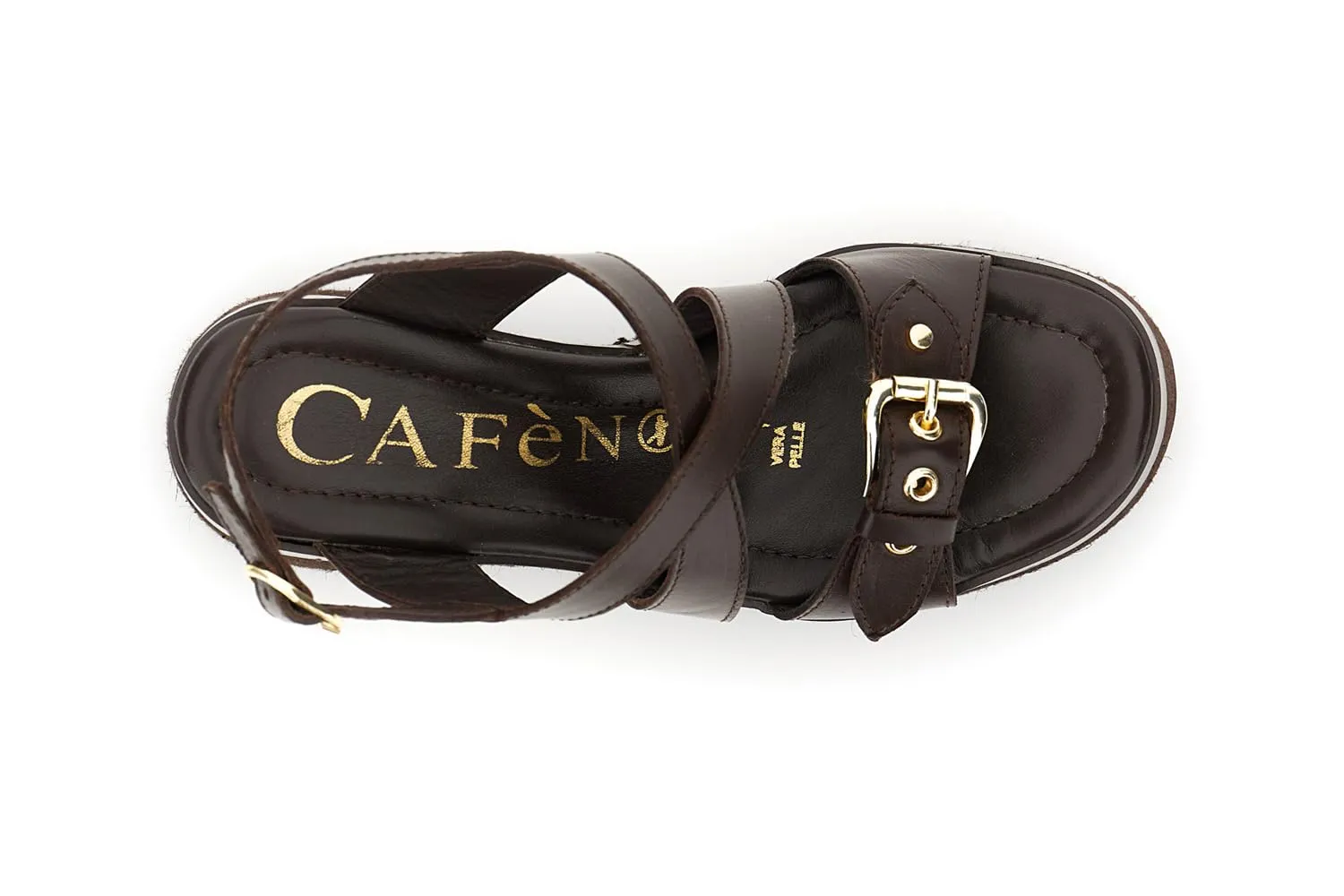 CafèNoir Sandali Donna Pelle Zeppa 9 cm Incrocio