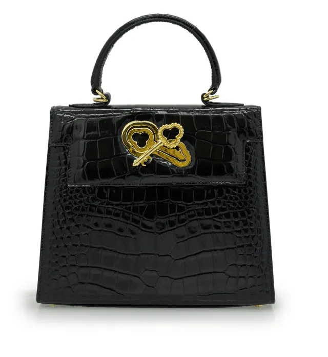 Cardinal Milano Lady Cardinal borsa vitello nero coccodrillo
