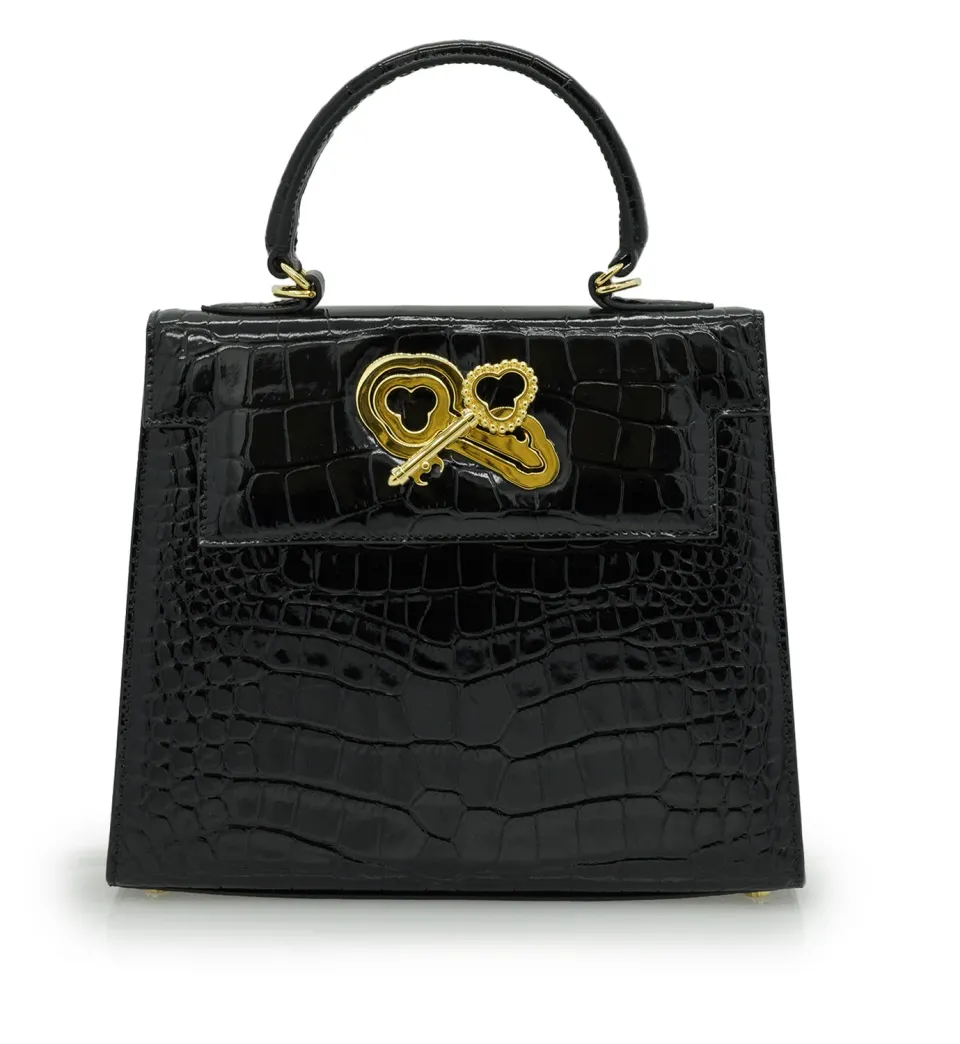 Cardinal Milano Lady Cardinal borsa vitello nero coccodrillo