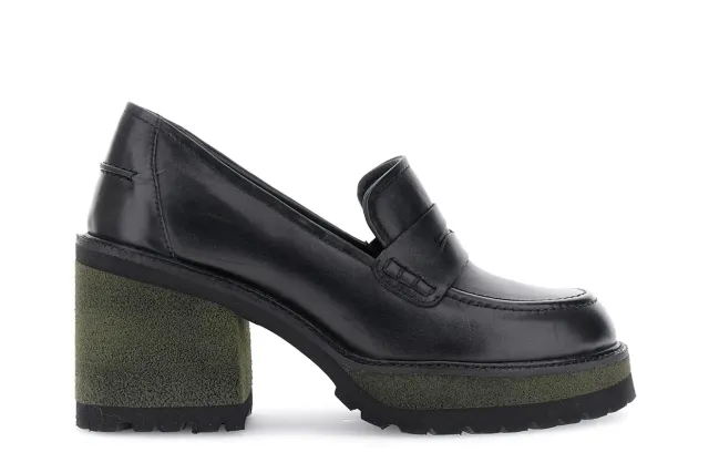 CafèNoir Mocassini Donna Pelle Nero Taglia 39 Tacco 9 cm