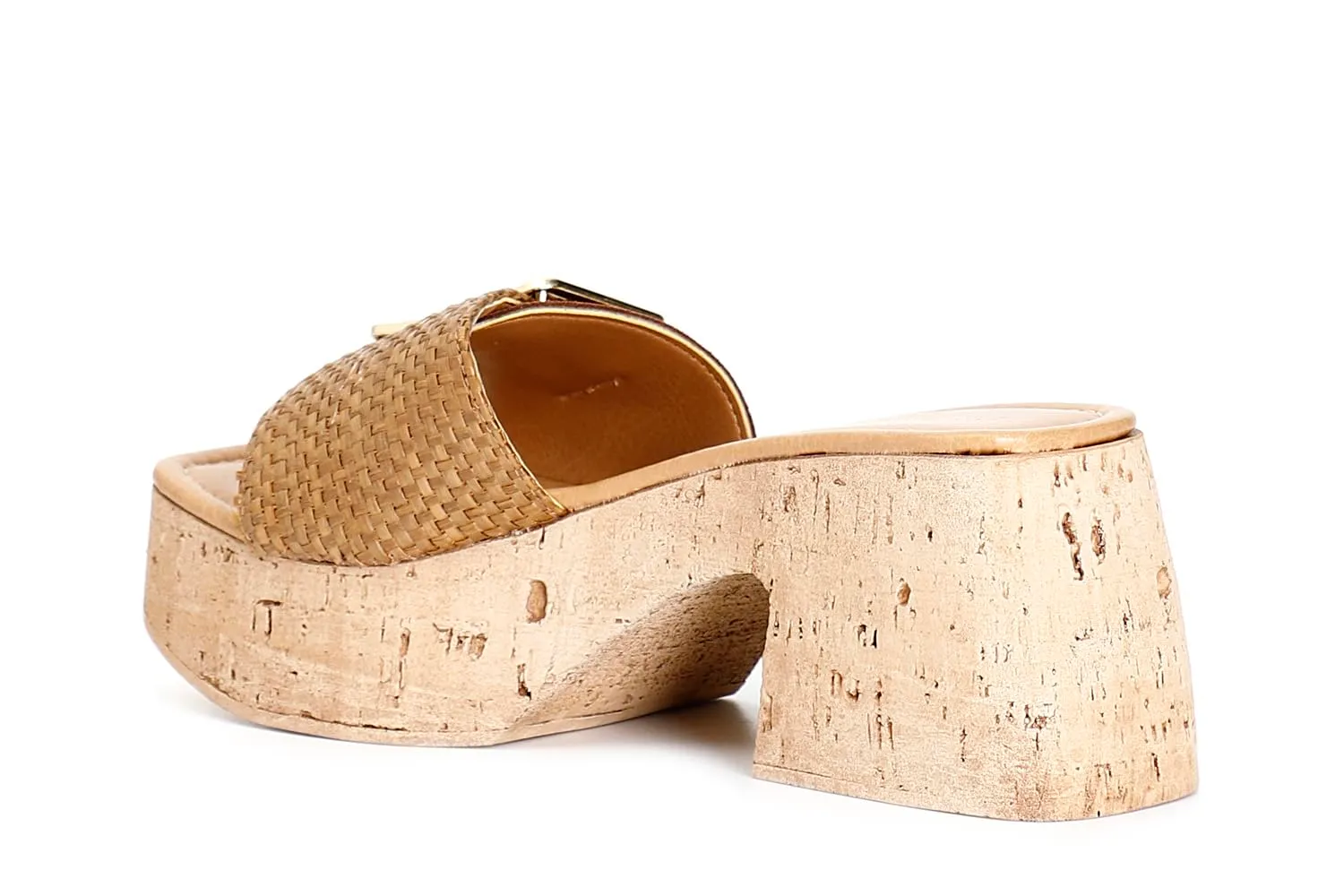 CafèNoir Ciabatta Pelle Scamosciata Raffia Donna 39 tacco 7 cm