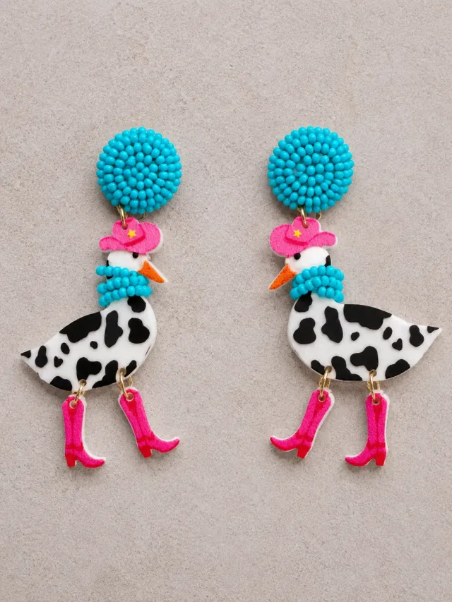 Figus Paperella e Gallina orecchini fucsia rosa