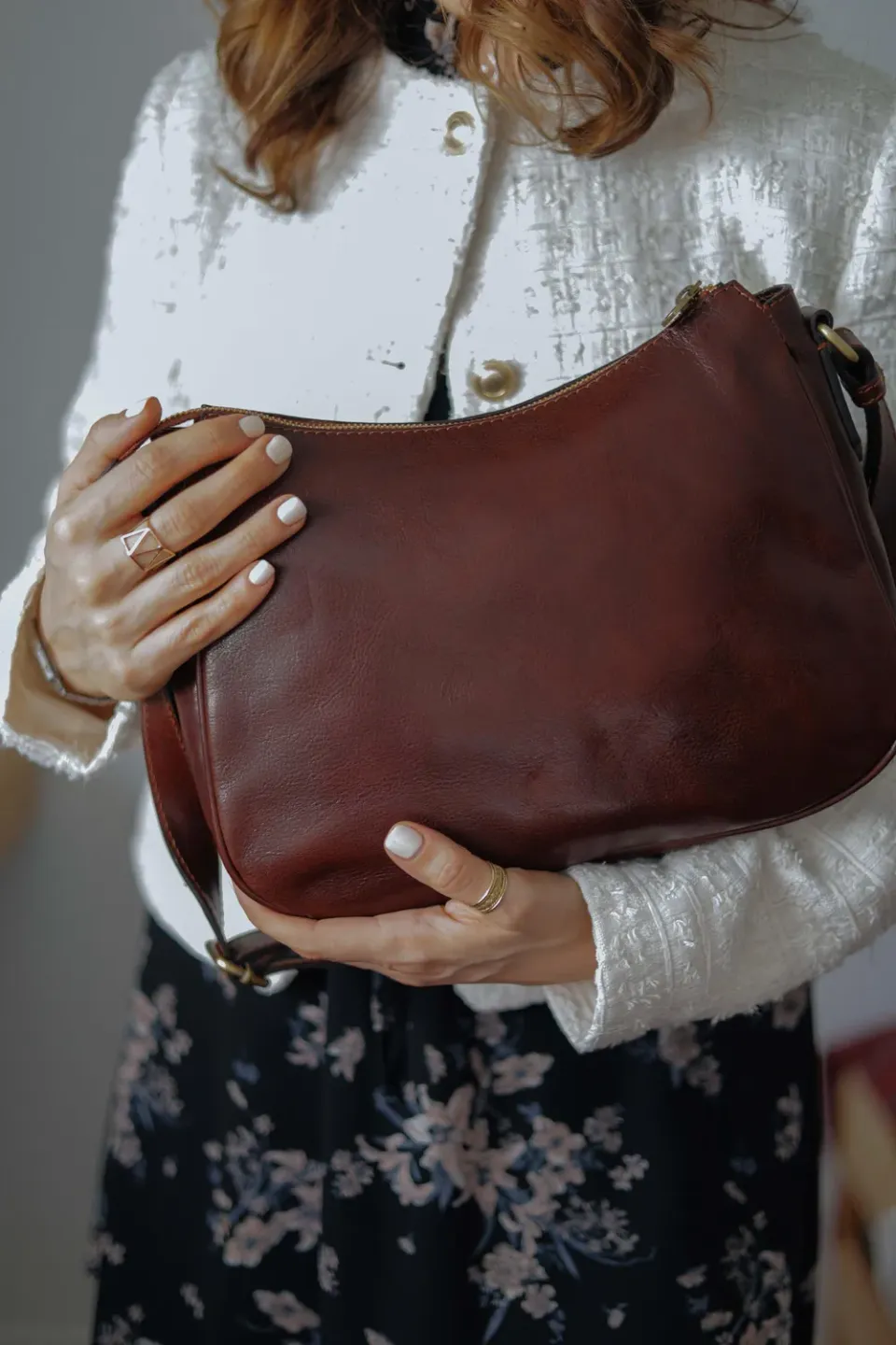 Aigin Milano Cross Body borsa tracolla marrone vegetale