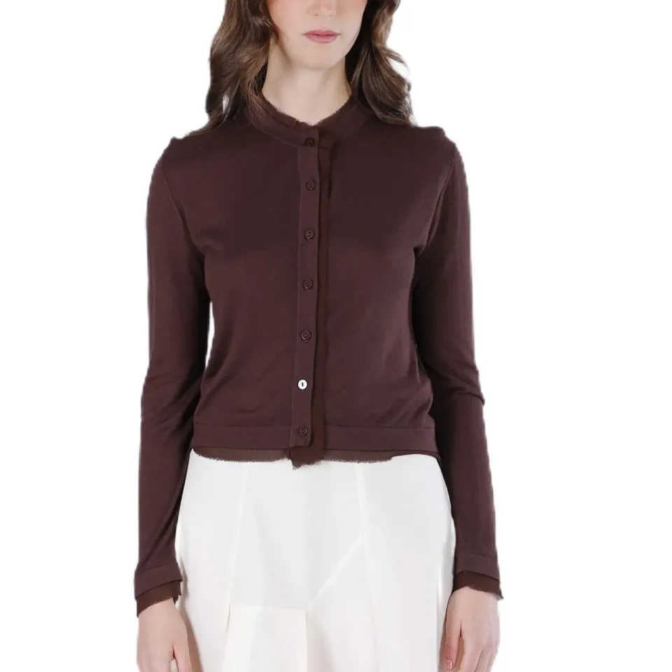 CafèNoir Cardigan Viscosa Bordini Fondente M