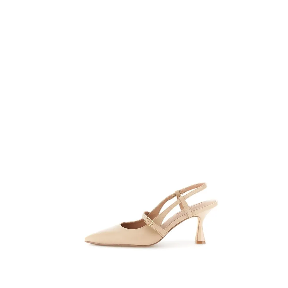 CafèNoir Décolleté Slingback Effetto Pelle con Fibbia Tacco Rocchetto