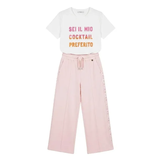CafèNoir T-Shirt Cocktail Preferito Strass Off White S