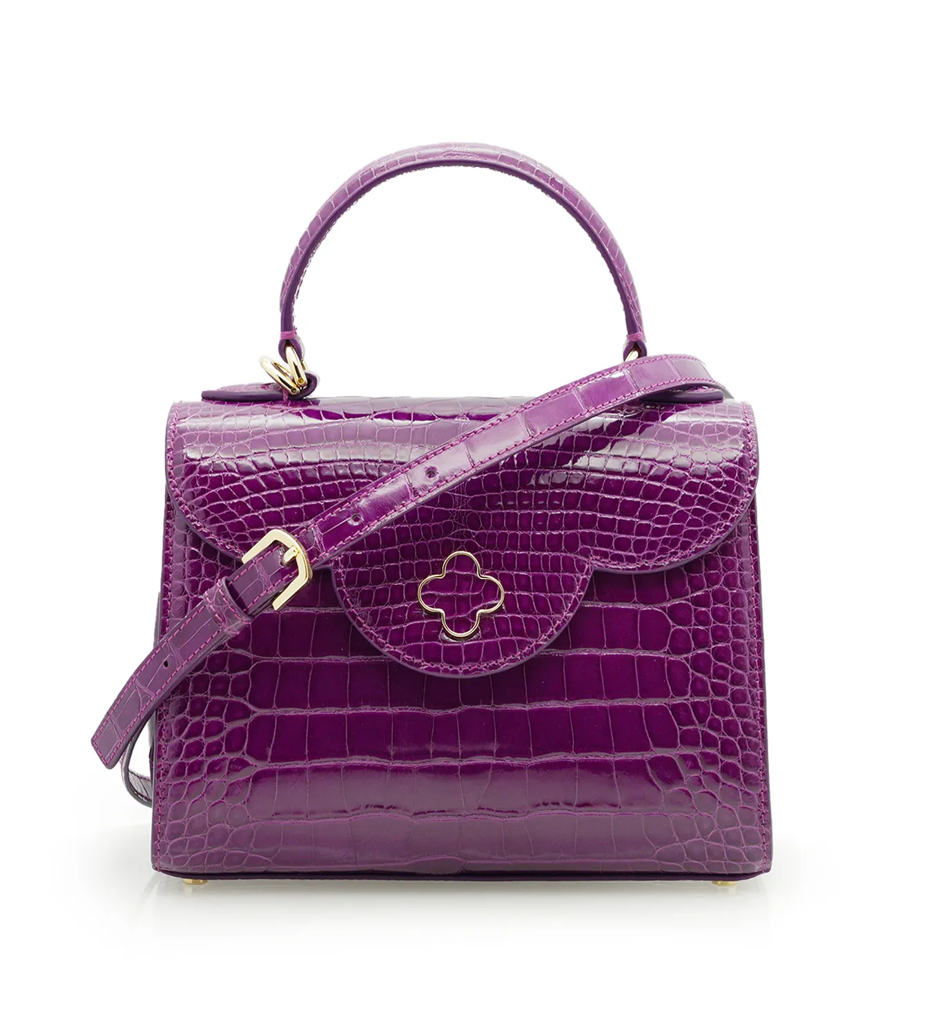 Cardinal Milano First Lady Borsa Mano Alligatore Viola