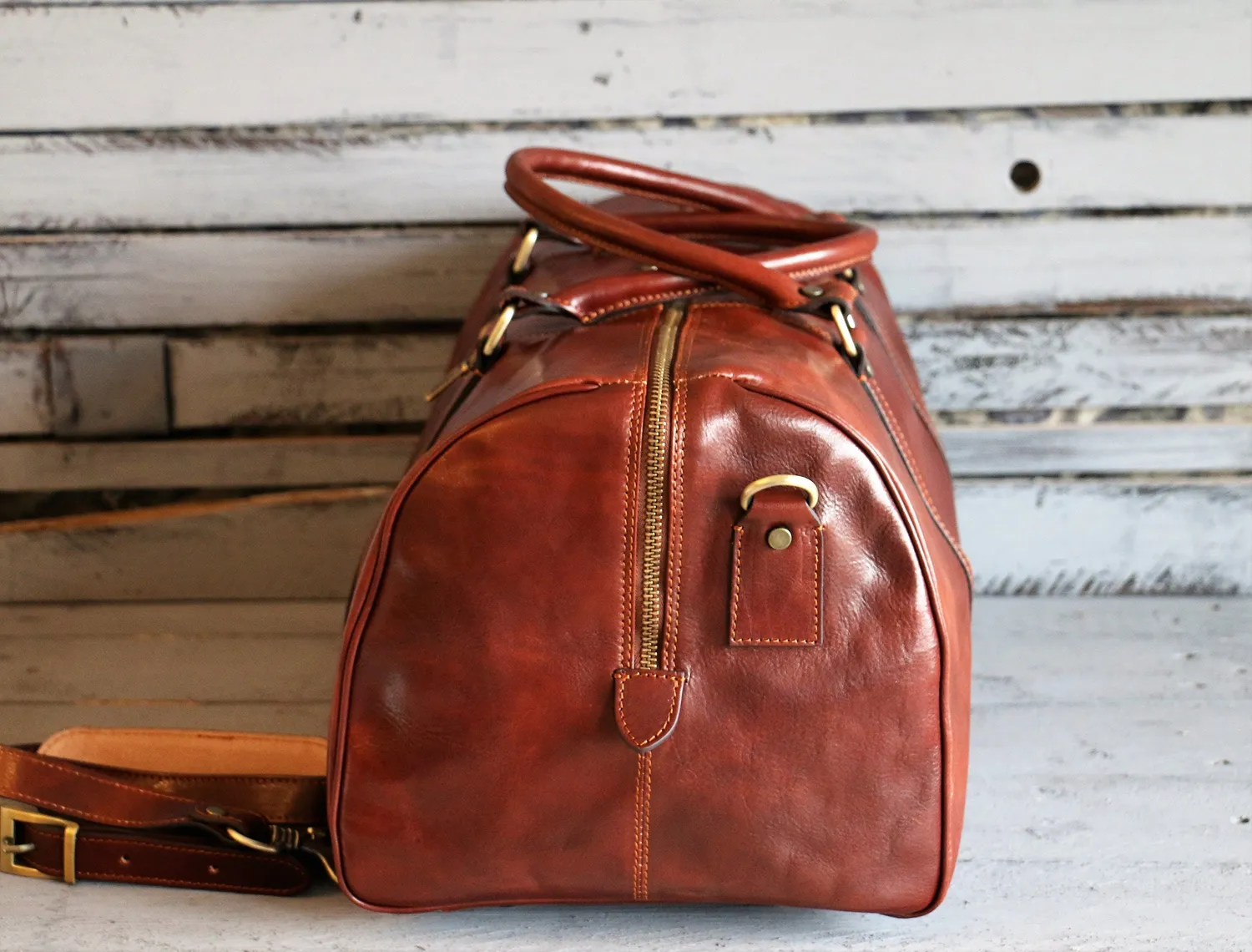 Aigin Milano Weekender Borsone Viaggio Pelle