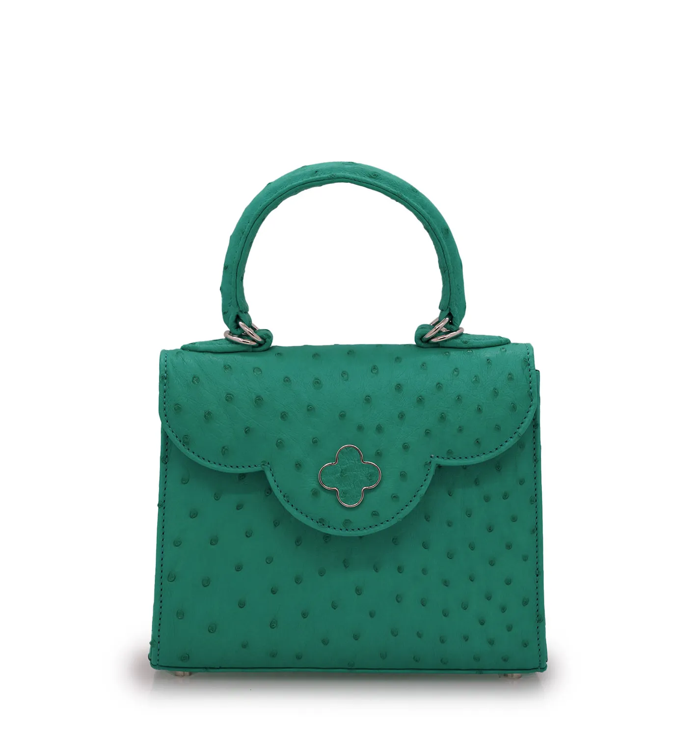 Cardinal Milano First Lady Small Emerald borsa struzzo smeraldo