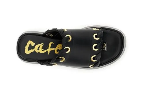 CafèNoir Ciabatta Nappa Occhielli Sandali Nero 38 EU