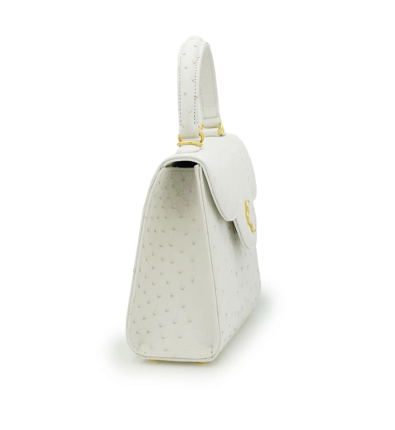 Cardinal Milano First Lady White Ostrich borsa bianca struzzo