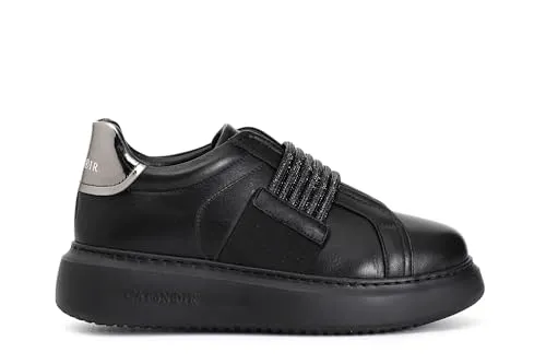 CafèNoir Sneakers Pelle Strass Donna Bianco