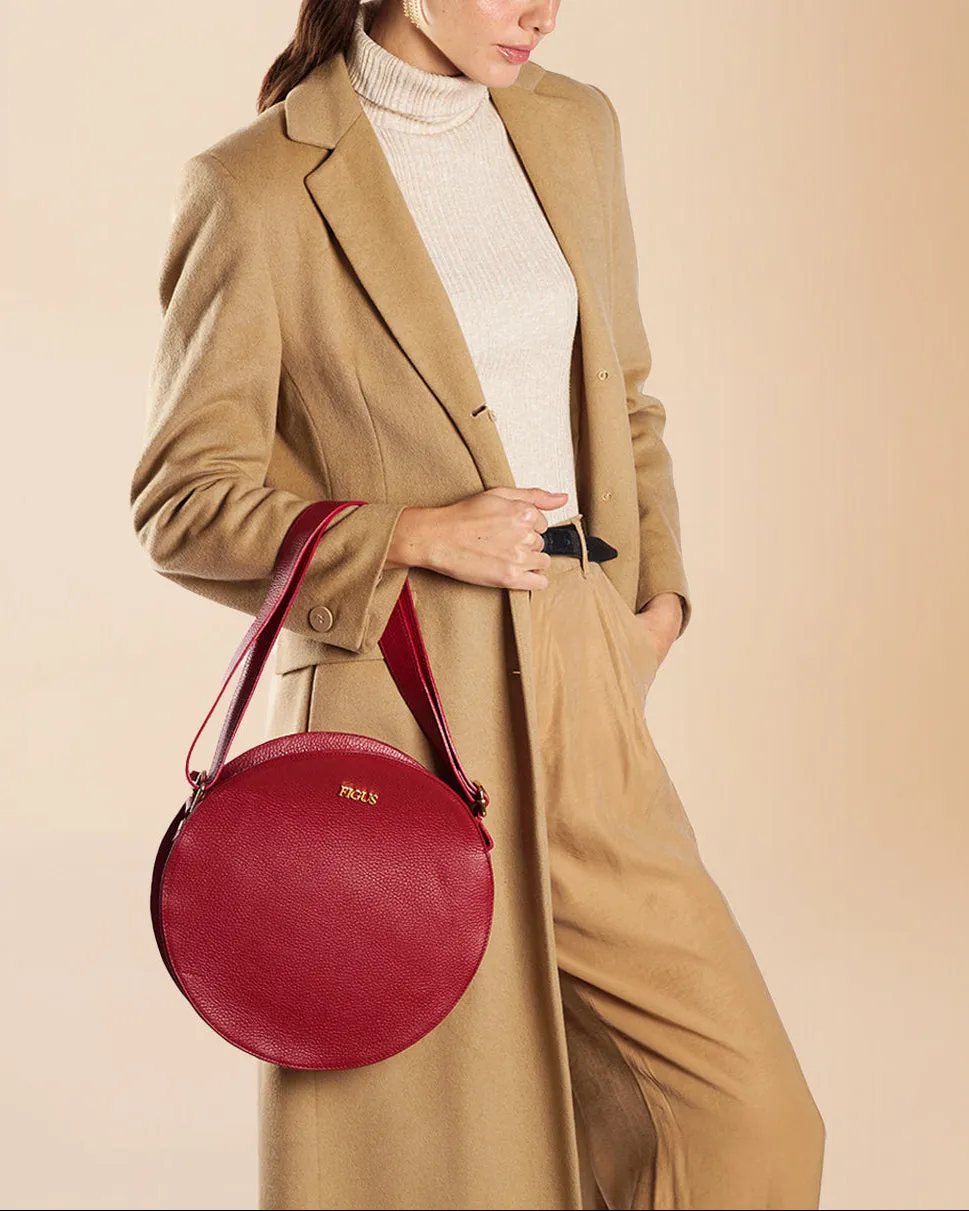 Figus Circle Bag borsa a tracolla rossa rotonda