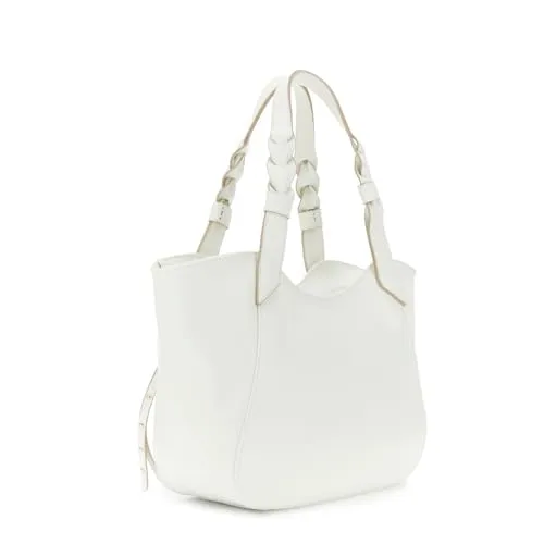 CafèNoir Shopping Tasche Laterali Shopper Panna Intrecciati