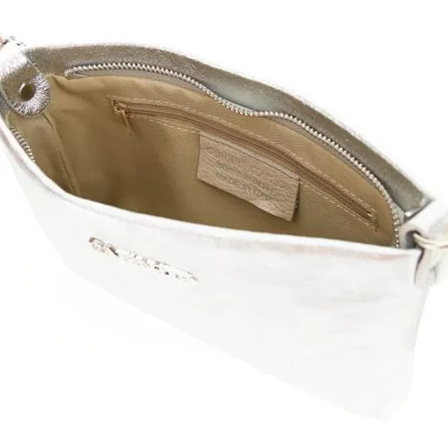 CafèNoir Pochette Pelle Metallizzata Tracolla Catena