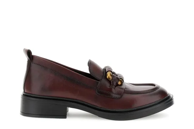 CafèNoir Mocassini Pelle Fasciato Donna Bordeaux 39