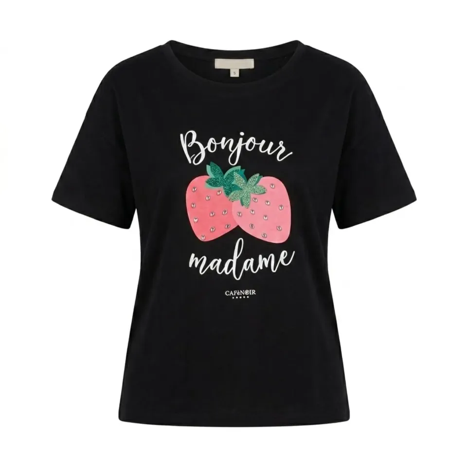 CafèNoir Fragole T-Shirt Donna Nera Taglia M Cotone