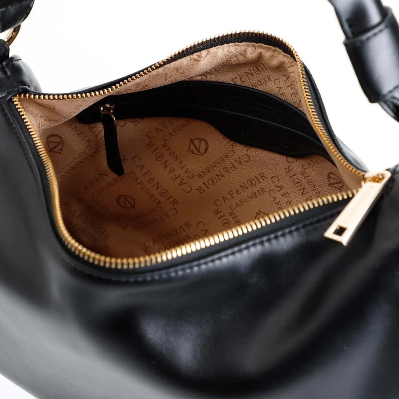 CafèNoir Sacca Donna Nera Manici Intrecciati Tasche Laterali