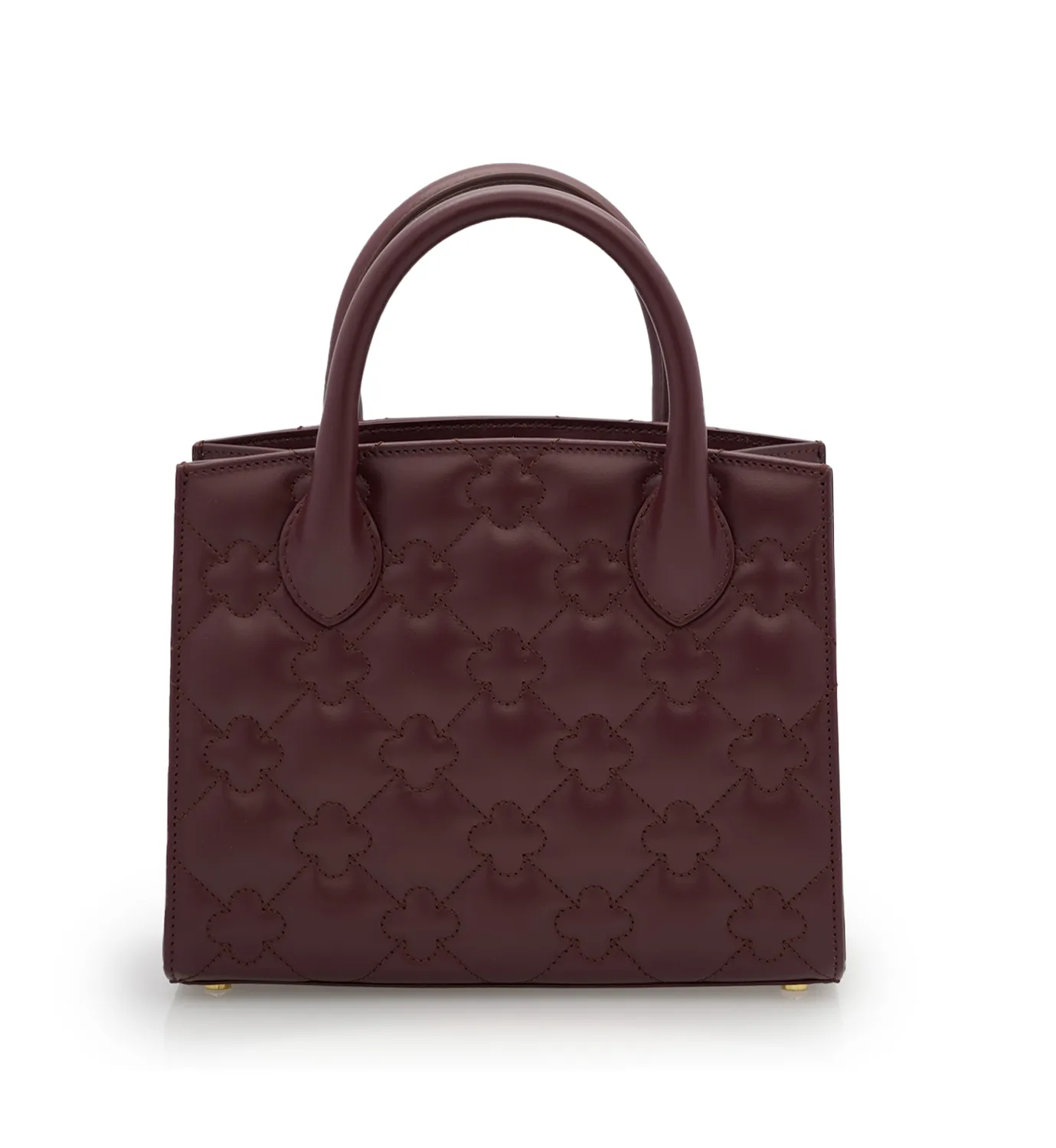 Cardinal Milano Tote Small borsa bordeaux vitello trapuntato