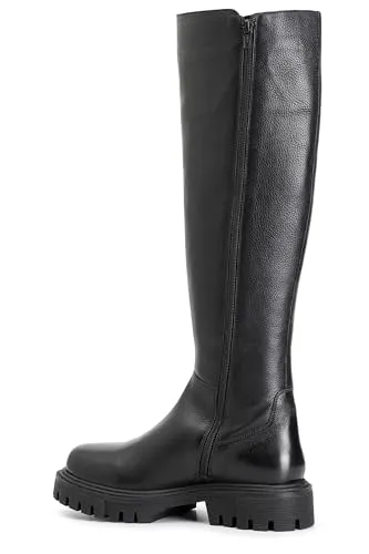 CafèNoir stivale donna pelle nero cerniera tacco basso