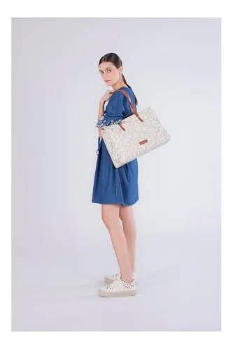 CafèNoir Shopping Bag Grande Macramè con Manici Pelle