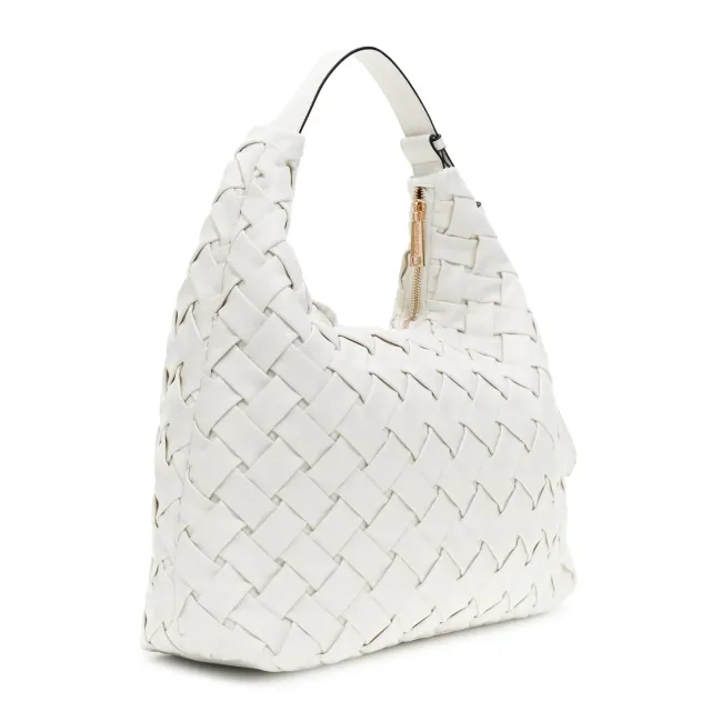 CafèNoir Sacca Nappa Intrecciata borsa lettering metallo
