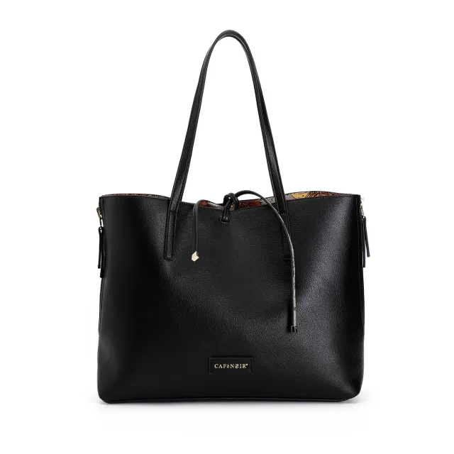 CafèNoir Borsa Reversibile Floreale a Mano Nera