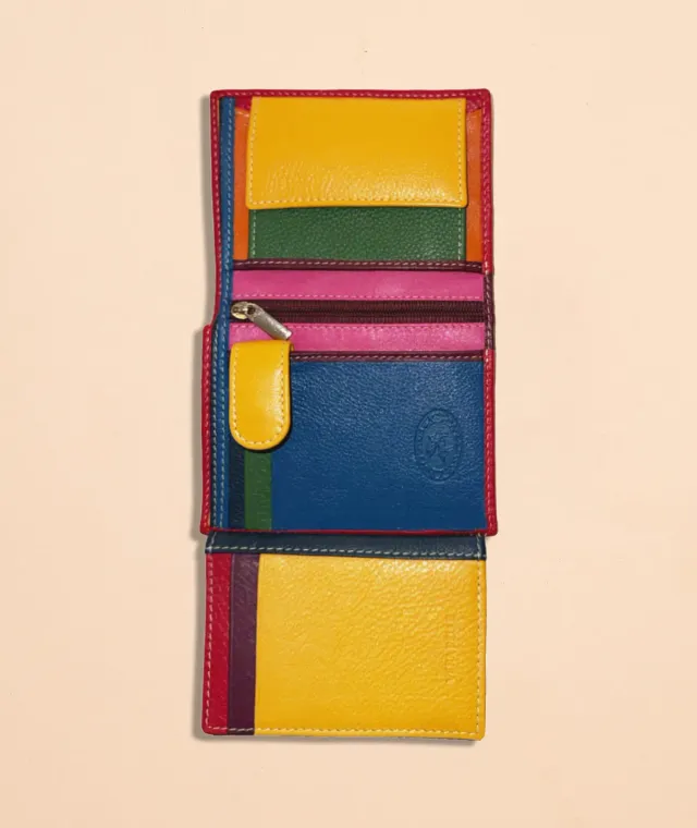 Figus 632 portafoglio pelle con zip multicolor