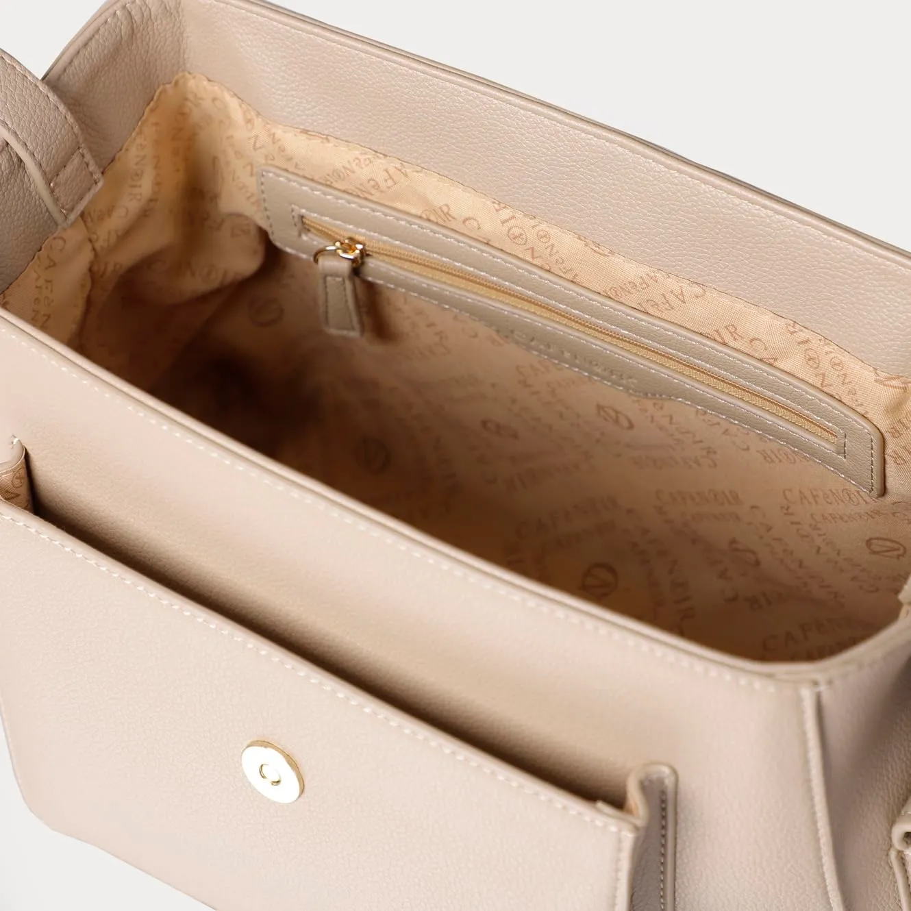 CafèNoir Borsa a Mano Pattina Taupe Effetto Grana