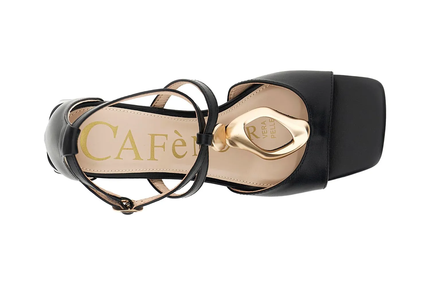 CafèNoir Sandali Nappa Nero Tacco 6 cm 38