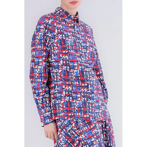 CafèNoir Camicia Popeline Stampato Tweed Taglia M