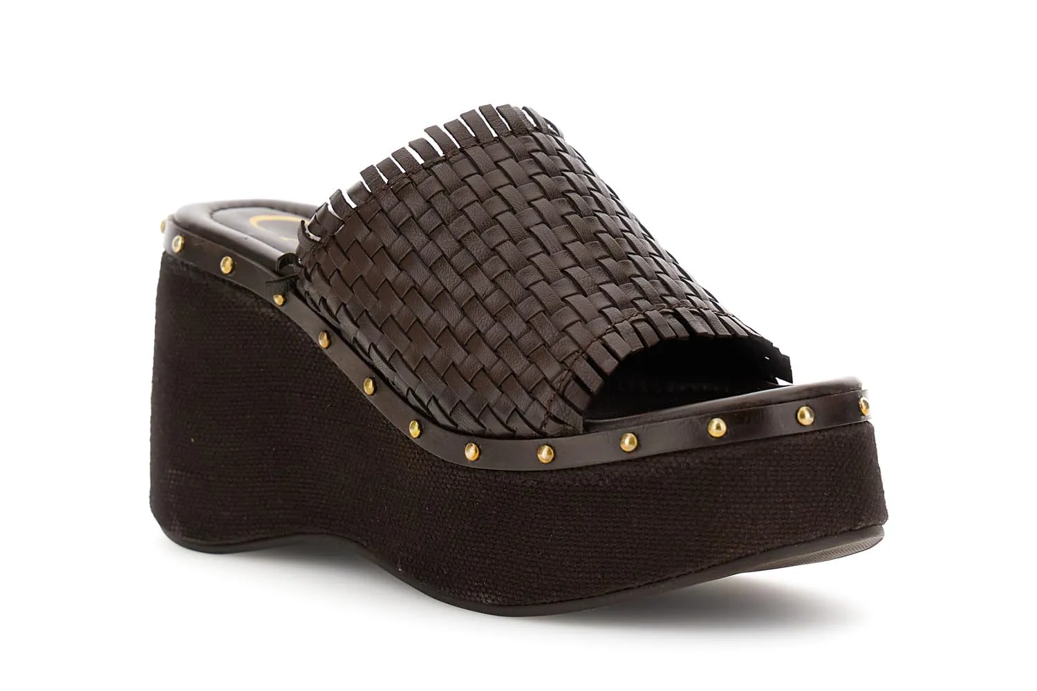 CafèNoir Sandali Ciabatta Pelle Intreccio Zeppa Donna