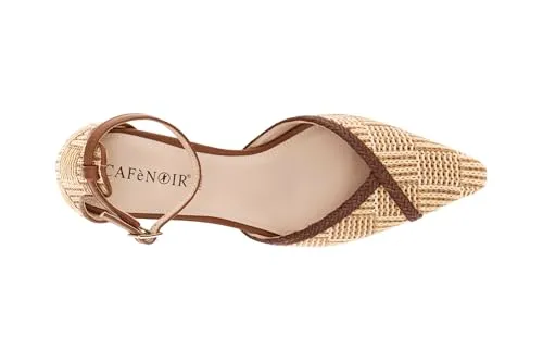CafèNoir Décolleté Beige Rafia Tacco 4,5 cm 39