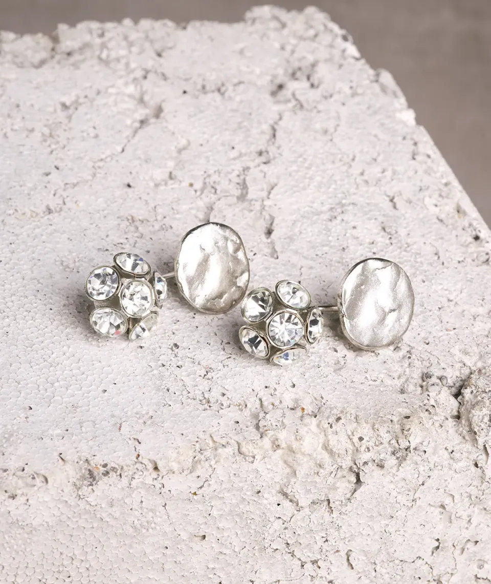 Figus Orecchini Miami Cristal flower silver argento