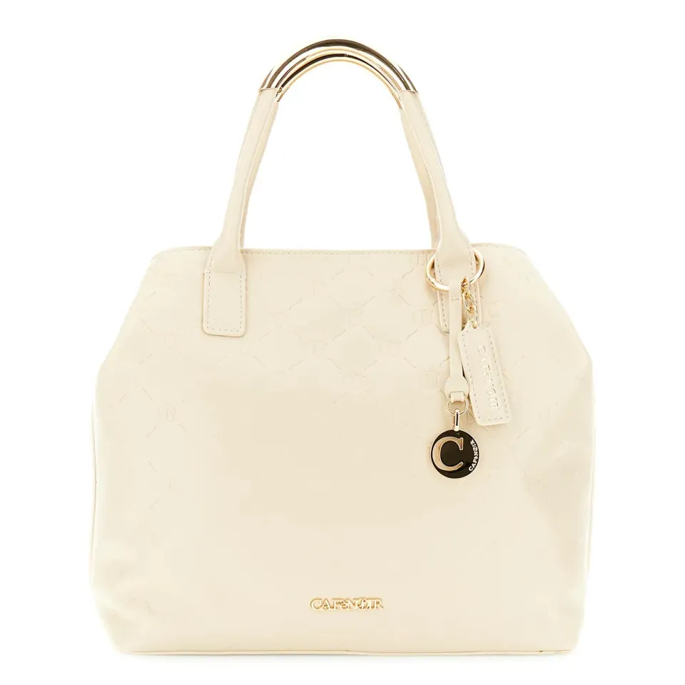 CafèNoir Tote Logo Taupe Manici Tubolari Tracolla