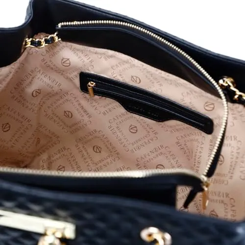 CafèNoir Shopping Donna Trapuntata Nera Catena Lucchetto