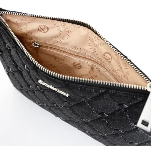 CafèNoir Pochette Glitterata Nera con Borchie